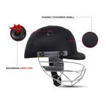 SG Blazetech Cricket Helmet | Black | Medium | Polypropylene, Polystyrene | Adult/Teen | Lightweight Shell | Adjustable Steel Visor | High Impact Resistance | EVA Foam Pads | Sweat-Absorbing Mesh
