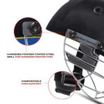 SG Blazetech Cricket Helmet | Black | Medium | Polypropylene, Polystyrene | Adult/Teen | Lightweight Shell | Adjustable Steel Visor | High Impact Resistance | EVA Foam Pads | Sweat-Absorbing Mesh