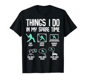 Cricket Things I Do in My Spare Time Kids Boys Youth T-Shirt
