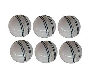 AnNafi® White Cricket Ball | White Color Rubber Cricket Balls for Practice A Grade Handstitched | Senior Official Hard & Seasoned |No Stamp for Indoor and Outdoor Practice & Training Cricket Ball (6)