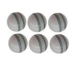 AnNafi® White Cricket Ball | White Color Rubber Cricket Balls for Practice A Grade Handstitched | Senior Official Hard & Seasoned |No Stamp for Indoor and Outdoor Practice & Training Cricket Ball (6)