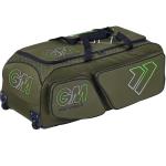 Gunn & Moore GM Cricket Bag Holdall | 909 Wheelie | All-Terrain Wheels | Two Side Pockets | Large Volume - 107 litres | Tough 600 Denier Polyester | Khaki Green