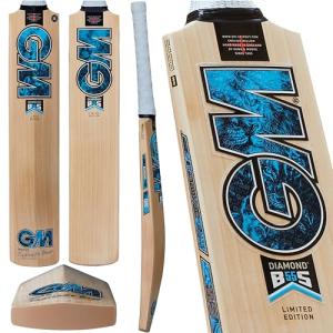 Gunn & Moore GM, Diamond, Ben Stokes Range, Cricket Bat, DXM, TOETEK, Now Technologies, Prime English Willow, Made in England, Blue, Harrow - User Height 163-168cm
