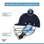 Reebok Master Blaster Cricket Helmet (Fixed Steel Grill) Lightweight, Multicolor (Medium)