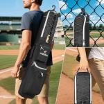 GOBUROS Baseball Bat Bag for 3-4 Baseball Bats, Bat Bag with Fence Hook and Adjustable Shoulder Strap, Suit for Baseball, Softball, T-ball Bat