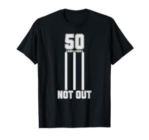 50 Not Out Cricket Jersey 50 Runs Cricket 50th Birthday T-Shirt