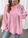 SHEWIN Sweatshirt for Women Casual Crewneck Sweatshirts Lightweight Long Sleeve Shirts Oversized Fall Tops Winter Clothing for Women,(US 4-6) S,Light Pink