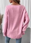 SHEWIN Sweatshirt for Women Casual Crewneck Sweatshirts Lightweight Long Sleeve Shirts Oversized Fall Tops Winter Clothing for Women,(US 4-6) S,Light Pink