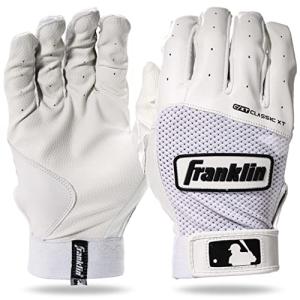 Franklin Sports Digitek Batting Glove Pair - White/White - Adult X-Large