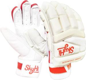 Skyhi Game Changer Cricket Batting Gloves | Lighweight Leather Cricket Batting Gloves for Mens Right Hand and Left Hand Batsman (Right Hand)