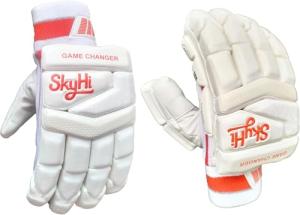Skyhi Game Changer Cricket Batting Gloves | Lighweight Leather Cricket Batting Gloves for Mens Right Hand and Left Hand Batsman (Right Hand)