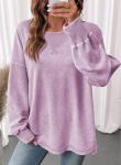 SHEWIN Womens Sweatshirt Casual Oversized Sweatshirt for Women Lightweight Womens Long Sleeve Tops Winter Fall Clothes for Women,(US 12-14) L,Orchid Petal