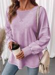 SHEWIN Womens Sweatshirt Casual Oversized Sweatshirt for Women Lightweight Womens Long Sleeve Tops Winter Fall Clothes for Women,(US 12-14) L,Orchid Petal