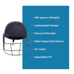 Savage Tech Cricket Helmet, Lightweight, Impact Protection, Breathable Design, Adjustable Fit, Comfort & Safety for Pro Players, Large: 56-58 CM