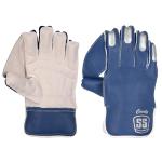 SS County Premium Cricket Wicket Keeping Gloves and Inner Gloves Included Combo, Adult Size - Navy Blue