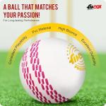 FitBox Sports Professional Ball Pack of 6 Cricket Balls | Wind Ball 130gm for Indoor & Outdoor - White/Black
