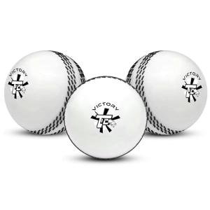Victory T-20 Synthetic Cricket Ball for Tournament, Street Match - Wind Ball (White)