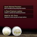 Growmite White Leather Cricket Ball | Hand-Stitched 4-Piece | Premium Alum-Tanned Leather | Waterproof & Durable | Match & Training Grade