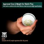 Growmite White Leather Cricket Ball | Hand-Stitched 4-Piece | Premium Alum-Tanned Leather | Waterproof & Durable | Match & Training Grade