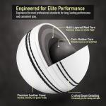 Growmite White Leather Cricket Ball | Hand-Stitched 4-Piece | Premium Alum-Tanned Leather | Waterproof & Durable | Match & Training Grade