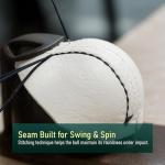 Growmite White Leather Cricket Ball | Hand-Stitched 4-Piece | Premium Alum-Tanned Leather | Waterproof & Durable | Match & Training Grade