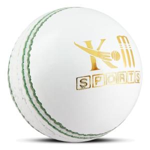 KM SPORTS White Hardball/Leather Cricket Ball - Hand Stitched 4 Piece Construction 156 Grams 35 Over Match Ball Single Piece Set of 3 and 6 (1)