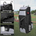 GOBUROS Rolling Baseball Bag for 4 Bats, Black Softball Bag with Wheels, Large Baseball Equipment Bag with Separate Shoe Compartment and Glove Pocket