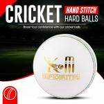 KM SPORTS White Hardball/Leather Cricket Ball - Hand Stitched 4 Piece Construction 156 Grams 35 Over Match Ball Single Piece Set of 3 and 6 (1)