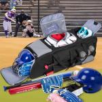 GOBUROS Rolling Baseball Bag for 4 Bats, Black Softball Bag with Wheels, Large Baseball Equipment Bag with Separate Shoe Compartment and Glove Pocket