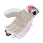 Amber Fight Gear Optipro Batting Gloves for Cricket Premium Fabric Palm, Non-Toxic PVC Finger Rolls, Cotton Back Ventilated & Lightweight, Sweat-Resistant for Better Grip, White/Red/Black, Medium