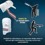 Bratla Men's Cricket Thigh Guard Pad Club – Adjustable Strap, Fits Most Adult Players – Thigh Protection for Men's Cricket (Adult Right Hand)