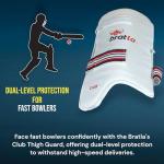 Bratla Men's Cricket Thigh Guard Pad Club – Adjustable Strap, Fits Most Adult Players – Thigh Protection for Men's Cricket (Adult Right Hand)