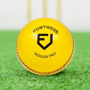 FORZA Fortress Indoor Pro Cricket Balls | Proffesional Grade Yellow Leather for Maximum Visibility - Packs of 1, 6 or 24 (Pack of 6)
