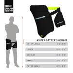 moonwalkr Cricket Thigh Guards 2.0 Lightweight Cricket Guard & Equipment Unisex Thigh Pads for Batter's Height (5'9"-6'2") Safeguarding Both Your Outer and Inner Thighs Black (Large, Left Hand).