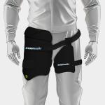 moonwalkr Cricket Thigh Guards 2.0 Lightweight Cricket Guard & Equipment Unisex Thigh Pads for Batter's Height (5'9"-6'2") Safeguarding Both Your Outer and Inner Thighs Black (Large, Left Hand).