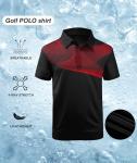 ZITY Golf Polo Shirts for Men Short Sleeve Athletic Tennis T-Shirt Red XL