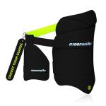 moonwalkr Cricket Thigh Guards 2.0 Lightweight Cricket Guard & Equipment Unisex Thigh Pads for Batter's Height (6'3"-6'6") Safeguarding Both Your Outer and Inner Thighs Black (X-Large, Right Hand).