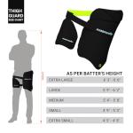 moonwalkr Cricket Thigh Guards 2.0 Lightweight Cricket Guard & Equipment Unisex Thigh Pads for Batter's Height (6'3"-6'6") Safeguarding Both Your Outer and Inner Thighs Black (X-Large, Right Hand).