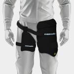 moonwalkr Cricket Thigh Guards 2.0 Lightweight Cricket Guard & Equipment Unisex Thigh Pads for Batter's Height (6'3"-6'6") Safeguarding Both Your Outer and Inner Thighs Black (X-Large, Right Hand).