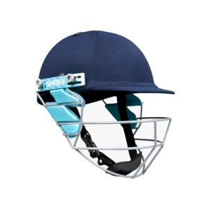 Shrey Star 2.0 Steel Cricket Helmet with 4 Round Velcro Sets | Adjustable Steel Visor | Better Protection and Cushioning | Comfortable Fit (Navy, Medium)
