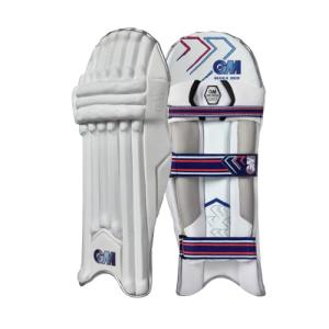 Gunn & Moore GM Cricket Batting Pads | Mana 909 | Traditional Cotton & Cane | Adult Right Handed - 18" | Approx Weight 2.24 kg | 1 Pair | White