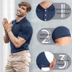 Navy Slim Fit Muscle Polo Shirt for Men