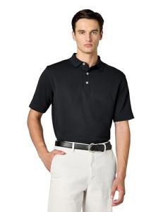 Callaway Men's Golf Short Sleeve Solid Ottoman Polo Shirt, Black, Medium
