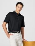 Callaway Men's Golf Short Sleeve Solid Ottoman Polo Shirt, Black, Medium