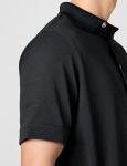 Callaway Men's Golf Short Sleeve Solid Ottoman Polo Shirt, Black, Medium