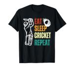 Eat Sleep Cricket Repeat Cricket Player Youth Men Boys Kids T-Shirt