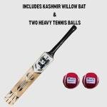 Kashmir Willow Cricket Bat with Practice Tennis Balls