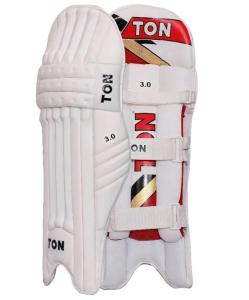 TABAKH SS Ton Pro 3.0 Cricket Batting Leg Guards - Mens Size RH, Light Weight (White Color)