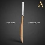 AnNafi® Plain Kashmiri Willow Cricket Bat Free MRF Genius Emboss Sticker | Premium Quality | Regular Size Short Handle | Full Size Cover, Pre- Fitted Toe Guard, Anti Scuff Sheet & Fiber Tape