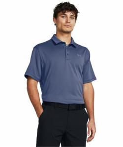 Under Armour Men's Tech Golf Polo, (045) Downpour Gray / / Pitch Gray, Large